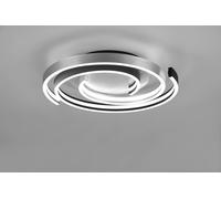 CAYA PLAFONIERA LED 58W 6800lm, 2300+3000+4000K SPIRALE METALLO ALLUMINIO E NERO DIMMERABILE CON INTERRUTTORE D. 50CM