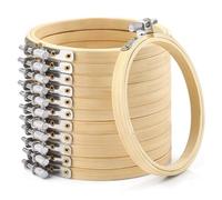 Caydo 12 Pezzo 10 cm Tondo Ricamo Telaio Mini Bamboo Circle Cross Stitch Hoop Ring