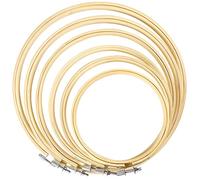 Caydo 6 Pezzi Ricamo Telaio Bamboo Cerchio Croce Stitch Hoop Anello, Diametro Rotondo 10cm a 26cm Regolabile per Ricamo Legno Craft Frame