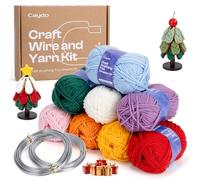 Caydo Filo Alluminio 3mm x 10M Set, 8 Colori Gomitoli Lana, Metallico Modellabile Uncinetto, Lavori Maglieria Tubi