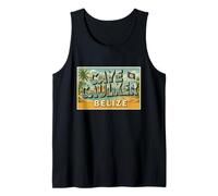 Caye Caulker Belize, Souvenir Vintage da Viaggio con Grafica Artistica Canotta
