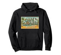 Caye Caulker Belize, Souvenir Vintage da Viaggio con Grafica Artistica Felpa con Cappuccio