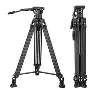 Cayer Système de trépied vidéo BV25LH, trépied de caméra haute performance professionnel en carbone de 74 pouces, jambe de trépied à double tube avec tête de remorquage liquide K3