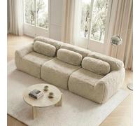 Cayipng Divano 3 posti,divano del soggiorno moderni,divano modulare Peluche con 3 cuscini,Braccioli extra larghi ergonomico,imbottitura altamente elastica,base antiscivolo,No assemblaggio,Sottovuoto