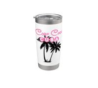 Cayo Coco Cuba Palma Tropicale Retro Bicchiere termico in acciaio inox doppia parete
