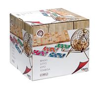 Cayro - Bingo - + 6 Anni - Modello Deluxe - Gioco da Tavolo - per Bambini e Adulti - Tavola Pieghevole e Palline di Legno - Grancassa Metallica - da 2 a 8 Giocatori