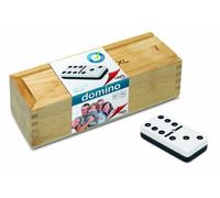 Cayro - Domino XXL - + 6 Anni - Gioco da Tavolo per Bambini e Adulti - Tessere di Grandi Dimensioni - Classico Gioco di Domino - con Scatola di Legno per riporre Le Tessere - da 2 a 4 Giocatori