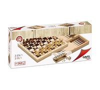 Cayro Set 3 Giochi Da Tavolo Cayro 648 Legno 29 X 29 Cm 3 In 1 Scacchi Backgamon