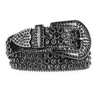 CaySep Western-Rone-Cinture per donna-uomo-cowgirl-cowboy-country sparkly-rodeo cinture unisex (nero, 110 cm/per vita 74-99 cm), Nero , 110cm/For Waist 74cm-99cm