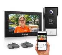 Caytail Kit Videocitofono 2 Fili WiFi6 Dual Band, Schermo IPS Touch 7", Telecamera 1080P Visione Notturna, Audio Bidirezionale, Sblocco Remoto, RFID, Rilevamento Umano