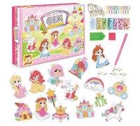 CAYUDEN Diamante Pittura 15pcs Arte Portachiavi 5D Principessa Strass Ciondolo Decorativo Gemma per Bambini e Adulti