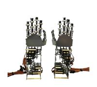 CAYUND 5 Gradi di libertà di Movimento, Palma in Metallo, Robot umanoide con Dito Meccanico bionico, Piccolo manipolatore servo a 5 Assi, Pinza Artiglio Fai da Te Robot Giocattolo(1 Pair Hand)