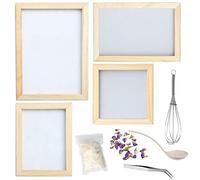Cayway 10 Pz Fiori Secchi Cornice in Legno Fai Da Te, 4 Pz Stampo per Carta in Legno,Carta a Fiori Secchi Che Fa Cornice in Legno, Fiori Secchi per Fai da Te Fiori Secchi con La Carta