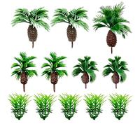 Cayway 12 Pz Alberi Cocco Decorazione, Statica Ciuffo Erba, Modello di Decorazione Albero di Cocco per Il Paesaggio del Giardino Fai Da Te