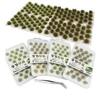 Cayway 128 Pz Ciuffo di Erba Statica Erba Statica Ciuffo, Albero Modello Erba Sacchetto Lichene Verde, Artificiali Falso Muschio e Pinzette per La Ferrovia del Paesaggio del Treno