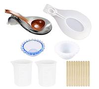 Cayway 14 Pz Stampi per Resina, 1 Pz Stampo in Resina Porta Cucchiaio, 1 Pz Piatto Ciotola Stampi Silicone per Resina per Artigianato Fai Da Te, Deposito Di Gioielli, Contenitore per Ninnoli