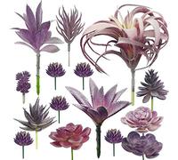 Cayway 15 Pz Piante Grasse Finte Decorative, Viola Succulente Artificiali Piante Succulente Finte per La Decorazione del Paesaggio Decorazioni, Casa Giardino Decorazioni