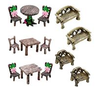 Cayway 17 Pz Giardino in Miniatura Decorazioni, Set di Tavoli e Sedie da Giardino in Miniatura, Accessori per Giardino Fatato, Accessori Giardino Miniatura Set per Giardino Delle Fate in Miniatura