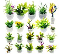 Cayway 20 Pz Piante in Vaso per Casa Delle Bambole, Mini Vaso di Fiori in Miniatura Kit Accessori da Giardino in Miniatura per Casa Delle Bambole, Interni, Decorazioni da Giardino