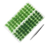 Cayway 3 Pz Ciuffo di Erba Statica Erba Statica Ciuffo, Albero Modello Erba Sacchetto Lichene Verde, Artificiali Falso Muschio e Pinzette per La Ferrovia Del Paesaggio Del Treno