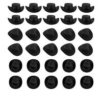 Cayway 30 Pz Mini Cappello in Plastica, Mini Cappelli Carini Festa Cappello Decorazione Torta, Casa Delle Bambole in Miniatura Cappelli per La Festa, Torta, Mini Decorazione Del Giardino, Nero