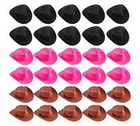 Cayway 30 Pz Mini Cappello in Plastica Mini Cappello per Feste in Costume per Decorazioni, Casa Delle Bambole in Miniatura Cappelli per La Festa, Torta, Mini Decorazione Del Giardino, 3 Colore
