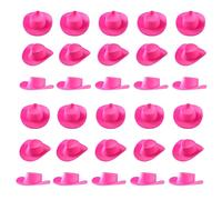 Cayway 30 Pz Mini Cappello in Plastica Mini Cappello per Feste in Costume per Decorazioni, Casa Delle Bambole in Miniatura Cappelli per La Festa, Torta, Mini Decorazione Del Giardino,Rosa
