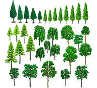 Cayway 34 Pz Modello Alberi, 3~15.5CM Albero Modello Misto, 6 Vari Colori Misto Treno Albero Alberi Scenari Ferroviario per Lo Scenario Fai da Te Paesaggio