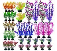 Cayway 37 Pz Piante Artificiali Acquario Ornamenti Kit, Misto Decorazioni di Piante Acquatiche per Acquario Piante Acquatiche Arredamento per Acquario Paesaggistica Decorazione