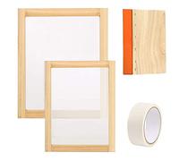Cayway 4 Pz Kit per Serigrafia, Set per Serigrafia, 2 Dimensione Legno Serigrafia, Spatole Serigrafiche e Nastro Maschera per Serigrafia