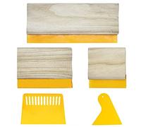 Cayway 5 lavavetri per serigrafia, durevoli, resistenti all'abrasione, resistenti all'acqua e all'olio, a doppio uso, con manico in legno