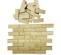 Cayway 50 PZ Miniatura Floorboard Miniatura Bamboo Floorboard Modello di pavimentazione Piccola Miniatura Dolly House per Mini Accessori da Giardino, Rettangolo