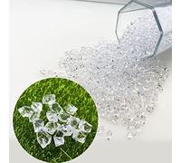 Cayway 500g Cubitos de Hielo Acrílicos Piedras de Hielo Falsas Reutilizables de Cristal Acrílico Artificial, 7mm Cubitos de Hielo Falsos para Accesorios de Fotografía, Rellenos de Jarrón