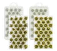 Cayway 64 Pz Ciuffo D'erba Statico, Arbre Miniature, Modèle Arbres Gazon Lichen pour Feuillage, Touffe d'herbe Statique Herbe Artificielle Modèle (Verde Appassito e Rosso)