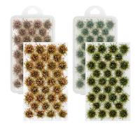 Cayway 64 Pz Ciuffo D'erba Statico, Arbre Miniature, Modèle Arbres Gazon Lichen pour Feuillage, Touffe d'herbe Statique Herbe Artificielle Modèle (Giallo e Verde)