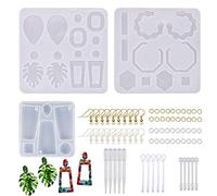 Cayway 78 Pz Stampo Silicon per Orecchino, Stampi per Resina, 20 PCS Orecchino e Anelli di Saltoper Creazione Orecchini Ciondoli Fai da Te