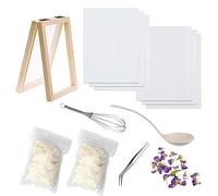 Cayway 8 Pacchetto Set fai da te in carta con fiori secchi, Stampo per Carta in Legno Cornice in Legno per La Fbbricazione Della Carta, Fiori Secchi, Sostituisci il Panno a Rete per Fai da