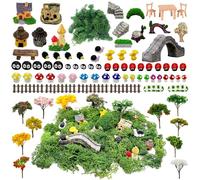 Cayway 83 pezzi accessori da giardino fatato per esterni, forniture per giardino fatato, micro decorazione paesaggistica, alberi modello misto per fai da te artigianato decorazione da giardino