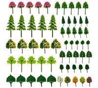 Cayway Alberi Modello, 60 Pz Modello Alberi in Miniatura Misto Treno Albero Alberi Scenari Ferroviario per Lo Scenario Fai da Te Paesaggio