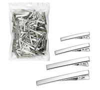 Cayway Fermagli in metallo per forcine per capelli, stampi in silicone per fai da te, forcine per capelli in resina epossidica, 200 pezzi in 4 stili, argento