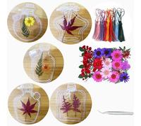 Cayway Marque pages Transparents en Forme de Fleurs Séchées Marque-page à Fleurs Séchées Faites à la Main Pour Lecteur (30PCS)