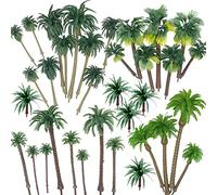 Cayway Palme da Cocco, 34 Pz Palme da Cocco Verdi Modello Albero di Cocco Charming per Modellismo Ferroviario Architettura Diorama Paesaggio Fai da Te