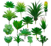 Cayway Piante Grasse Finte Decorative, 15 Pz Verde Succulente Artificiali Piante Succulente Finte per La Decorazione del Paesaggio Decorazioni, Casa Giardino Decorazioni
