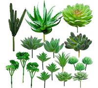 Cayway Piante Grasse Finte Decorative, 18 Pz Verde Succulente Artificiali Piante Succulente Finte per La Decorazione del Paesaggio Decorazioni, Casa Giardino Decorazioni