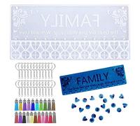 Cayway Set di 41 stampi in resina siliconica, 1 stampo per pianificatore da parete fai da te, calendario, 20 portachiavi, 20 nappe per decorazioni fai da te fatte a mano