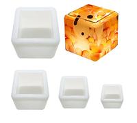 Cayway Stampi in Silicone per Resina, 4 Pz Stampi Resina di Cubo, Orgone Piramide Adesivo per Creazioni per Artigianato Fai-da-Te Ornamento