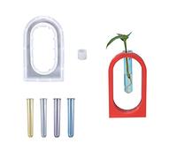 Cayway Stampo in Resina per Stazione di Propagazione, Stampo in Resina per Vaso di Fiori con 4 Pz Provette per Piante Idroponiche, Decorazioni per Home Office