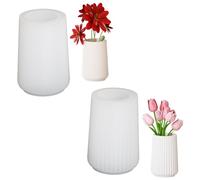 Cayway Stampo in Silicone per Vaso, Stampi in Silicone per Resina Vase, Stampi per Bottiglia per Resina Epossidica, Decorazioni per La Casa, Righe e Lucido