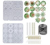 Cayway Stampo Silicon per Orecchino, Stampi per Resina, 100 PCS Orecchino e Anelli di Saltoper Creazione Orecchini Ciondoli Fai da Te