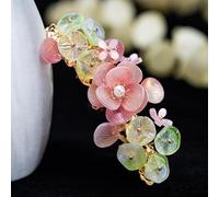 Cayyoomm Forcina per capelli con fiore di loto rosa con foglia di loto Hanfu forcina cinese antico copricapo classico elemento Han (Pink Lotus Group)